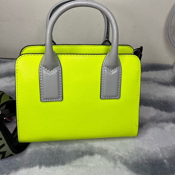 Neon Yellow and Gray Women's Handbag - Picture 5 of 9